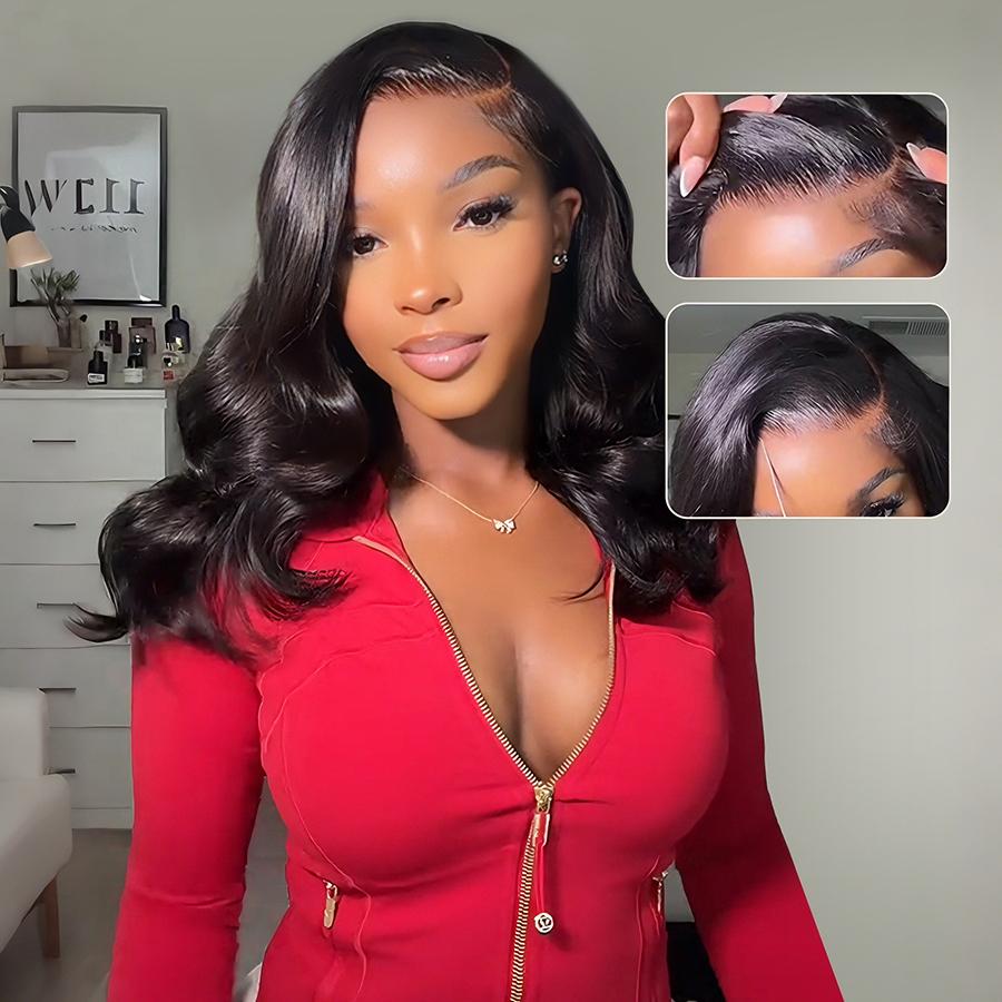 Pizazz Hair 280% Density Side Part Redy To Go Glueless Wig 8x5 Pre Styled Body Wave Wig Pre Cut Pre Bleached Pre -Everything Lace Front Wig for Women