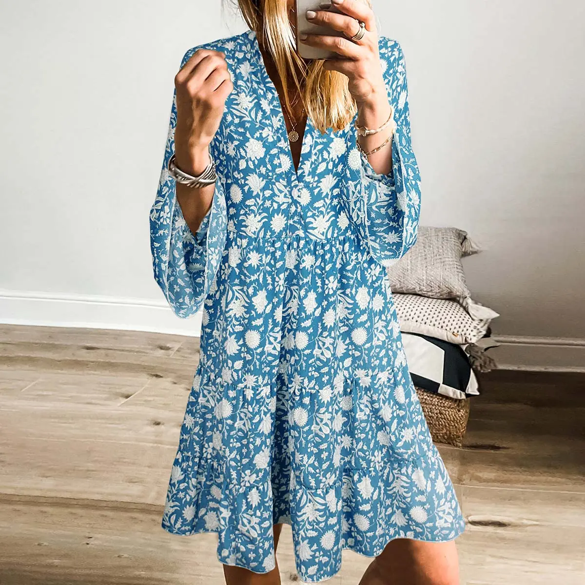 miduo Womens Summer Dress Casual V Neck Buttoned 3/4 Sleeve Bohemian Tribal Print Flowy Mini Dresses Floral Boho Womenswear Vacation Outfits Women Fashion Elegance - TikTok Shop miduo Womens Summer Dress Casual V Neck Buttoned 3/4 Sleeve Bohemian Tribal Print Flowy Mini Dresses Floral Boho Womenswear Vacation Outfits Women Fashion Elegance - TikTok Shop