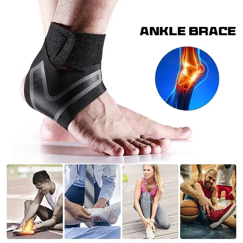 2PCS Unisex Supportive Ankle Braces with Adjustable Strap System, Customizable Fit, Comfortable Wear for Basketball, Ball Sports Sprain Prevention