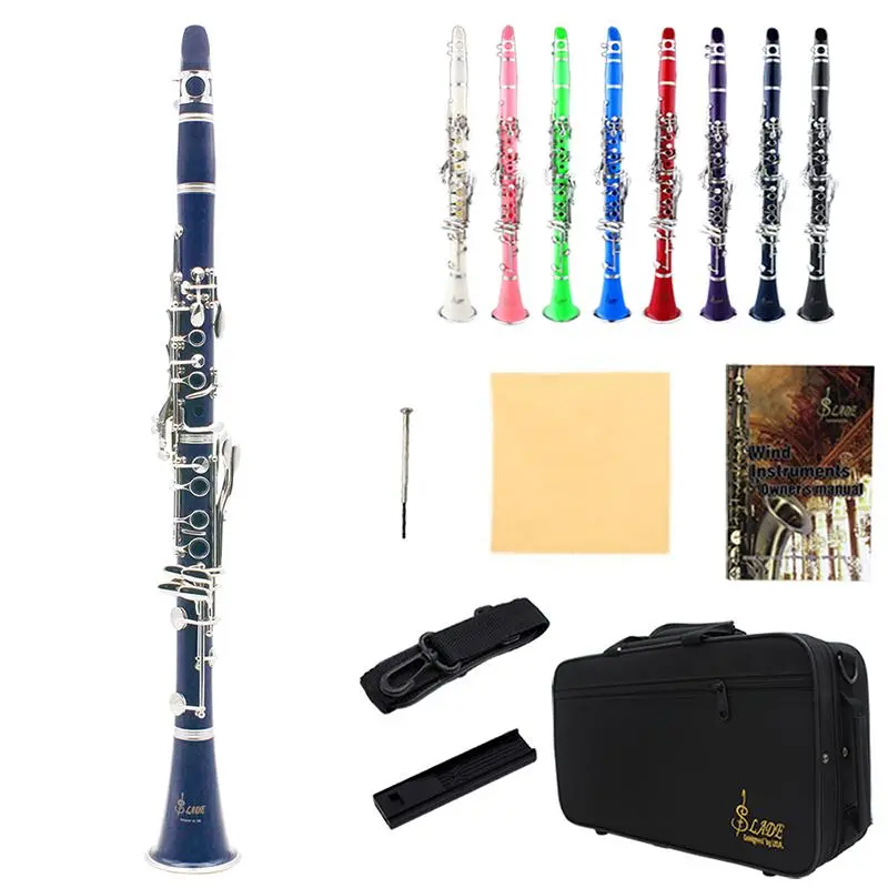 Lade Clarinet 17 Key Woodwind Instrument B Flat, Student Adult Exam Performance Set, Daily Learning Musical Instrument
