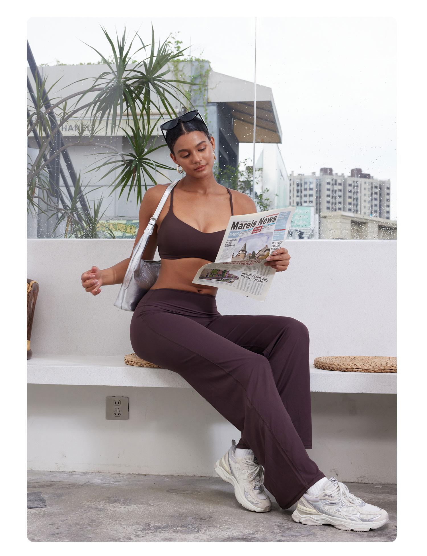 YEOREO High Waist Straight Leg Leggings Women No Front Seam Workout Yoga Pant Seamless Gym Wear flattering Confort Able Pants Activewear Bottoms Sweatpants