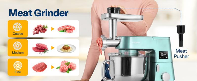 VIVOHOME Multifunctional Stand Mixer, Kitchen Electric Blender, Household Food Mixer for Baking, Bread, and Cakes, with Dough Hook, Beater, Whisk, and Splash Guard