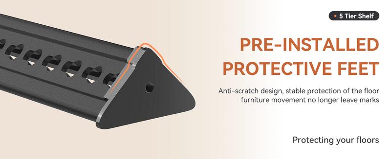 TryLazy Garage Shelves Classic 5-Tier Metal Storage Shelving Unit Height Adjustable Versatile Utility Rack for Craft Warehouse Pantry Kitchen Organiser