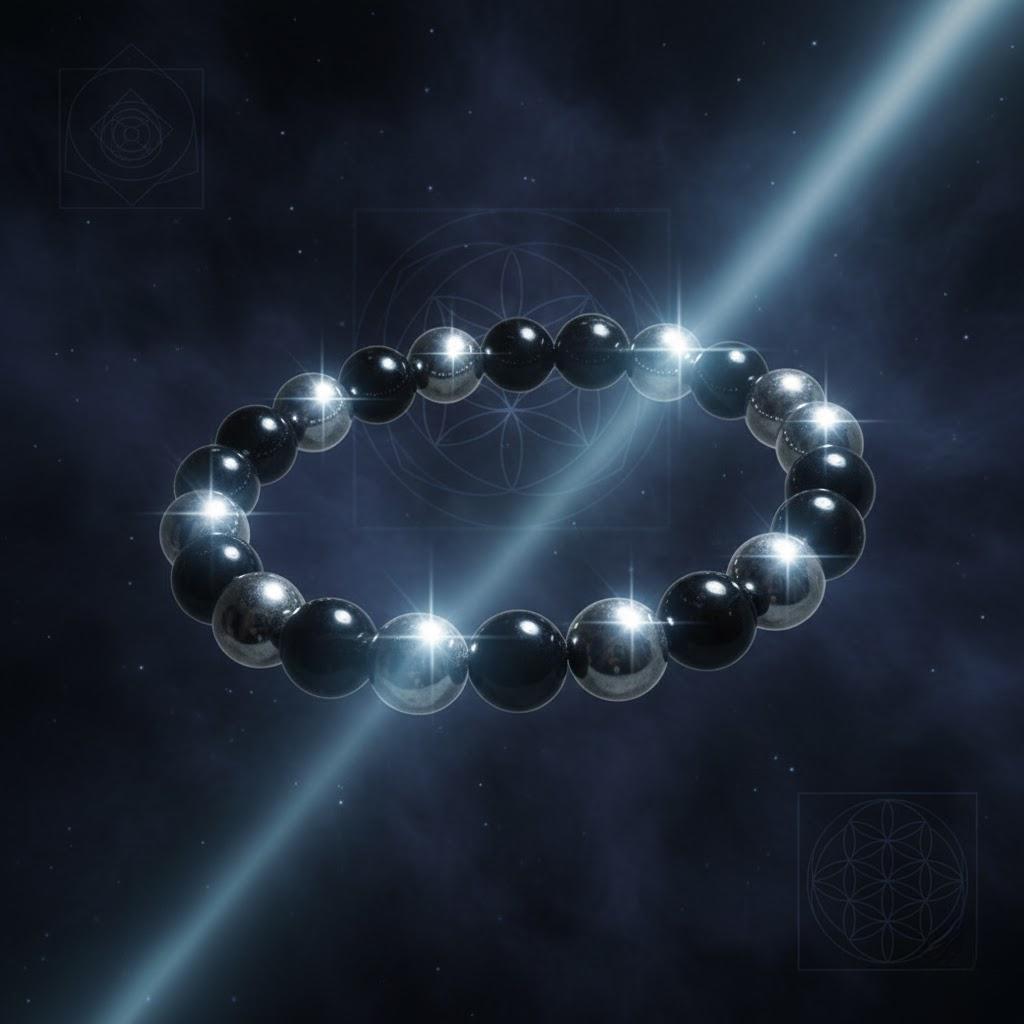 Protection Black Tourmaline & Hematite Bracelet – Grounding Energy Shield| 8mm Unisex Crystal Beads| Daily Wear Gift