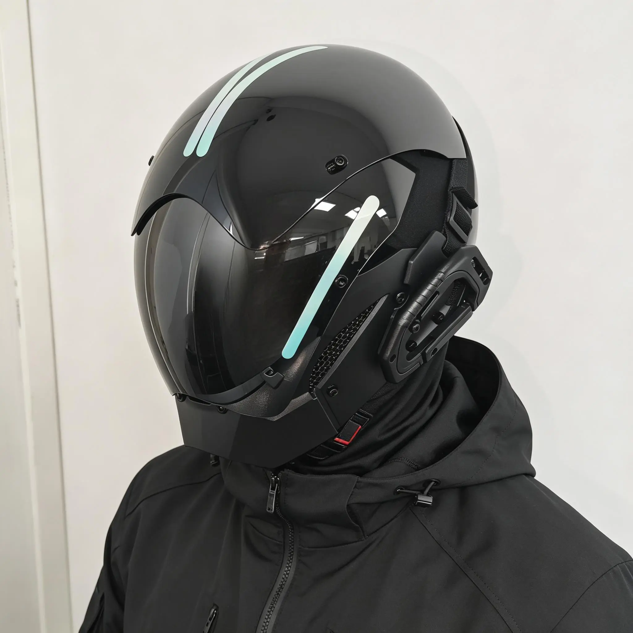 Cyberpunk Futuristic Full Face Helmet with Reflective Mirror - Breathable Techwear Accessory for Nightclub, Cosplay & Christmas, Carnival, Unisex, Durable, Adjustable, Halloween, Mirror Shine, Fashion, Pvc, Adjustable And Breathable, Nightclub Events