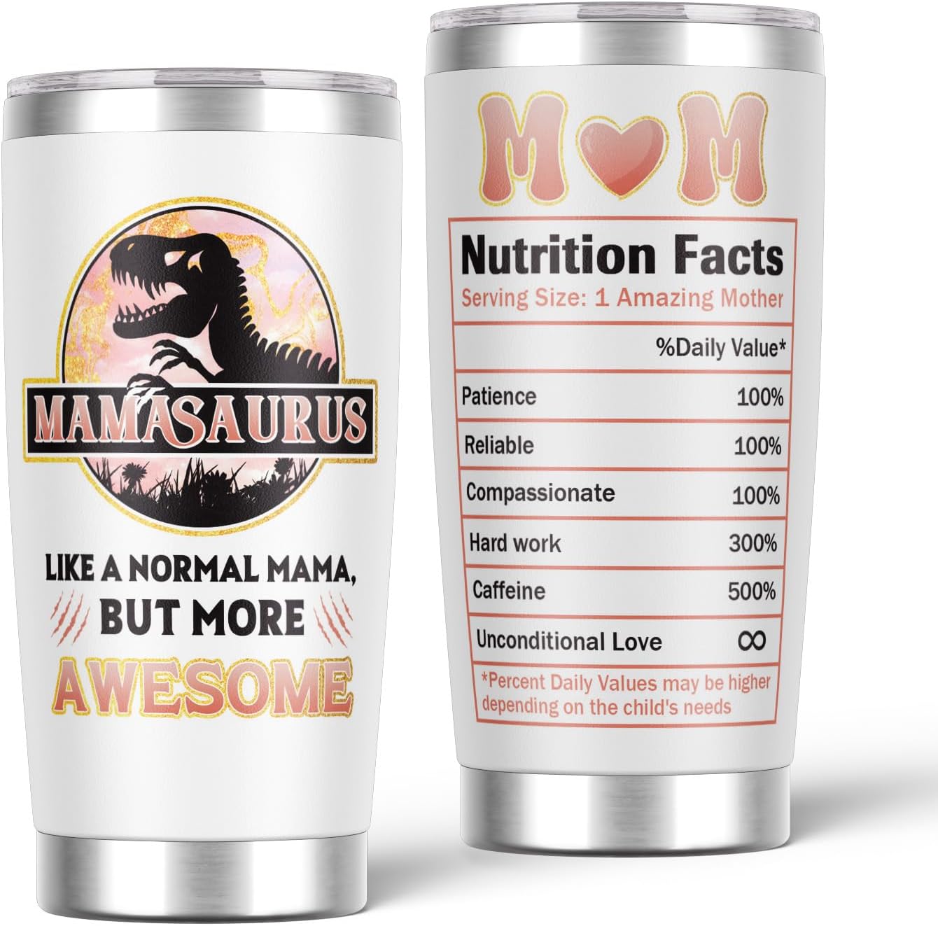 Custom Mama Dino Mothers Day Tumbler Gifts For Mom, Wife -  Tumbler Drinkware Flasks Bottled Gifts For Mom From Daughter, Son, Kids