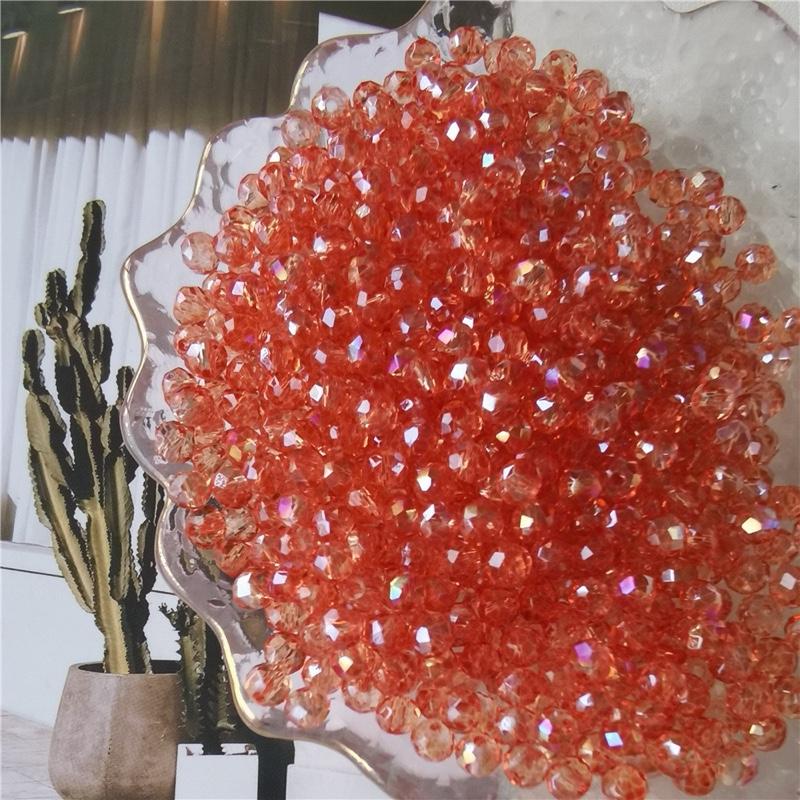 【C003】DIY 6mm   flat crystal faceted glass beads Porcelain beads bracelet kit jewelry making