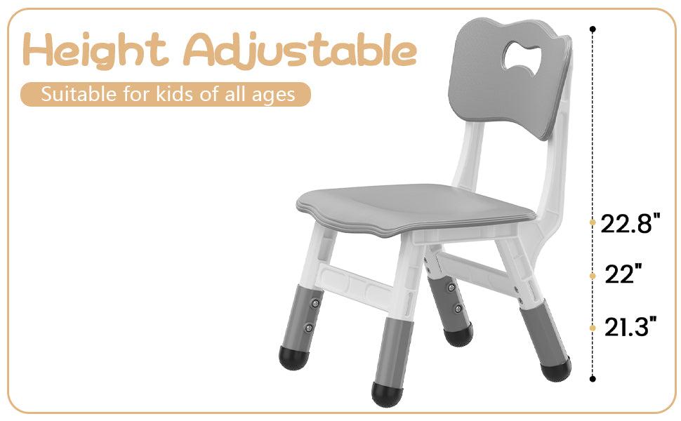 GARVEE Adjustable Toddler Chairs, 3 Height Levels, Plastic Design for Ages 2-8, Available in Grey, Pink, Grayish Blue, and Natural, Perfect for Home, Classroom, Nursery, and Indoor Use (2 Pack) GARVEE Adjustable Toddler Chairs, 3 Height Levels, Plastic Design for Ages 2-8, Available in Grey, Pink, Grayish Blue, and Natural, Perfect for Home, Classroom, Nursery, and Indoor Use (2 Pack)