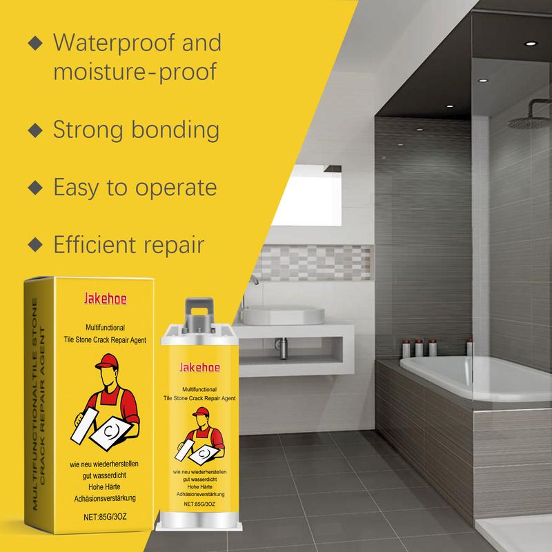 “JAKEHOE Tile Crack Repair Gel – Tile, Glazed Surface, Marble, Ceramic Hole & Crack Filler”