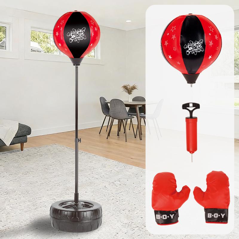 Adjustable Stand Punching Bag with Boxing Gloves - Fun and Safe Toy for Boys and Girls Ages 3+ - Ideal for Karate and Martial Arts Training