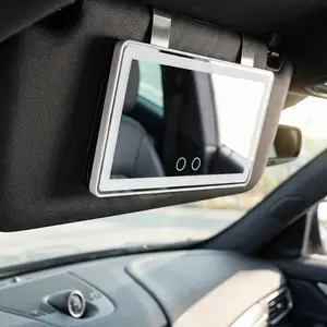 Akielixwe 2026 Valentine's Day Car Sun Visor Makeup Mirror - LED Touch-Screen with Adjustable Brightness - Rechargeable HD Clarity Vanity