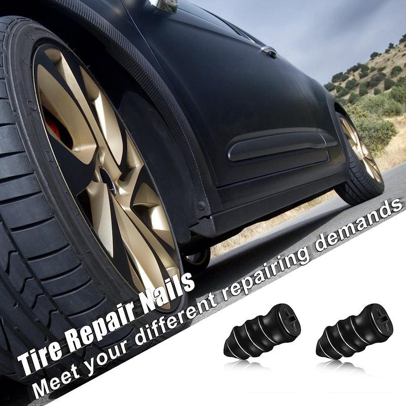 60PCS Instant Tire Repair Kit - Emergency Flat Fix for Car, Truck, SUV & RV, No-Tool Puncture Plug Kit for Roadside Assistance