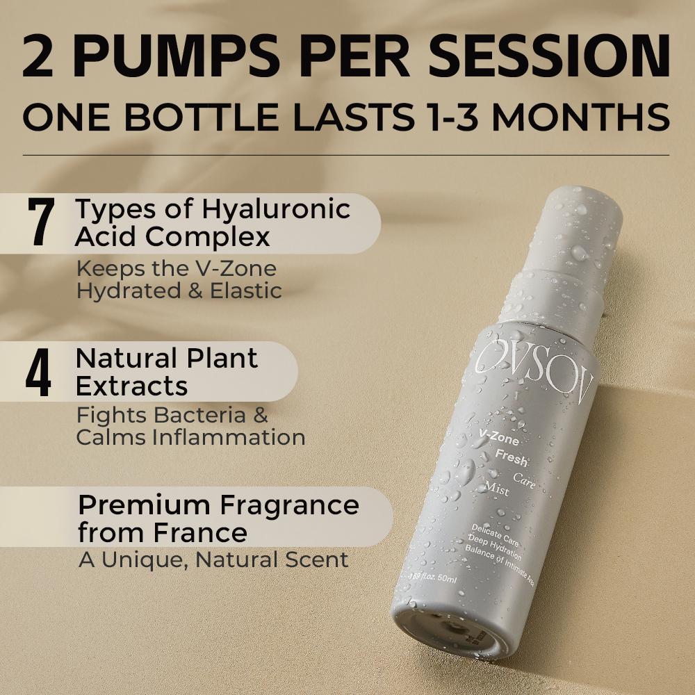 OVSOV Feminie Intimate Care Duo – Cleansing Gel & Refreshing Mist-- Hyaluronic Acid, pH Balanced Feminine Hygiene Products Vaginitis Relief