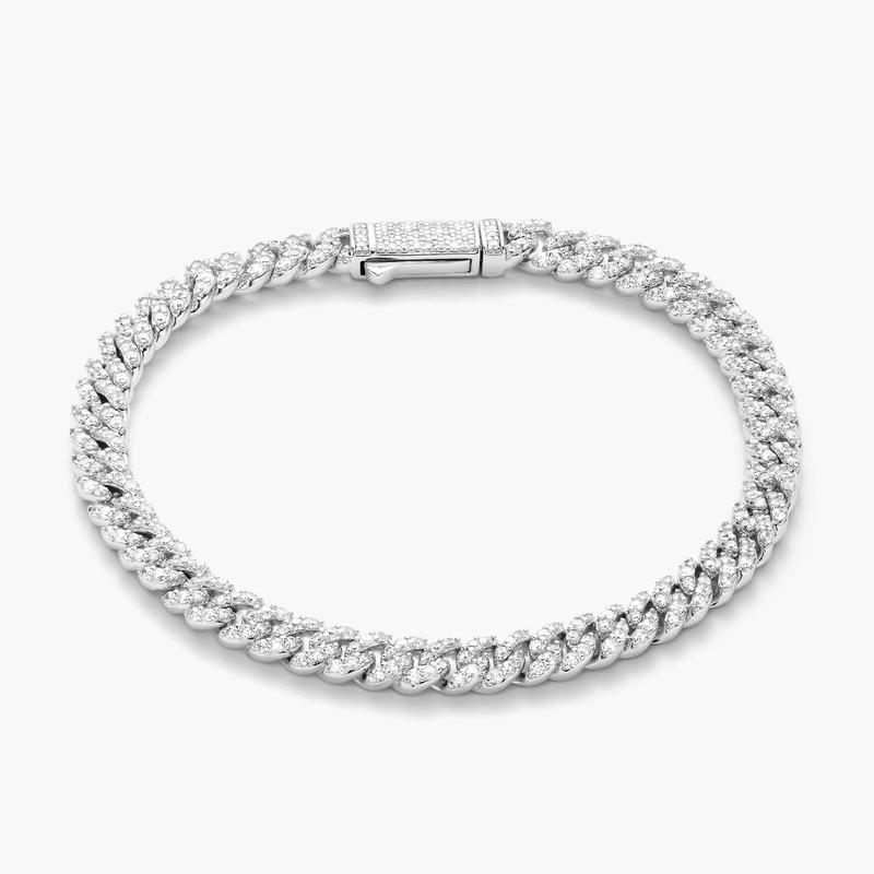 JAXXON - Iced Out Cuban Set - 5mm - Silver - Box Clasp
