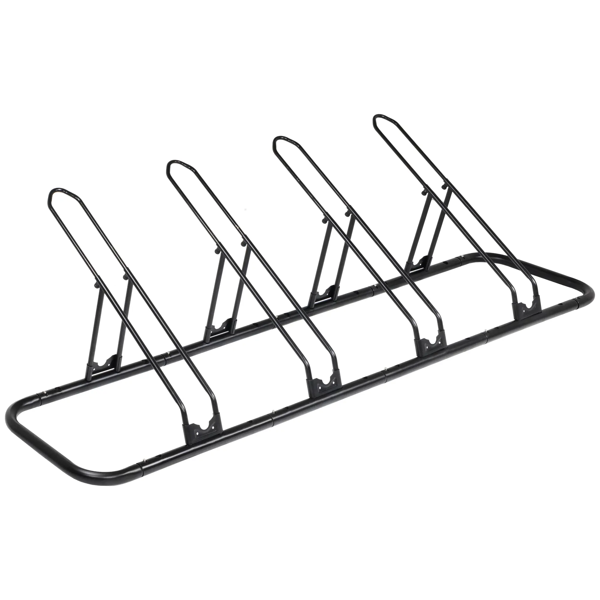 CyclingDeal Bicycle Floor Parking Rack Stand - Adjustable 4-Unit Steel Frame, Powder-Coated Black, 170cm/67in, Customizable Spacing, Durable, Bike Storage for Adults’/Children’s Mountain MTB, Road Bikes (Indoor Home Garage Use)