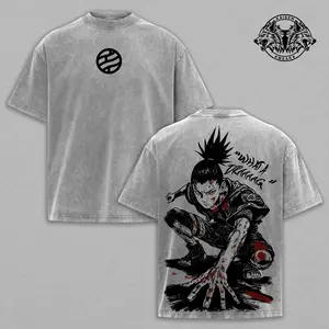 Shikamaru Nara - Naruto Anime Double Printed Vintage Washed Unisex Oversize Anime Manga Washed Heavyweight Cotton T-shirt, gifts For Anime Fan, Anime Lover