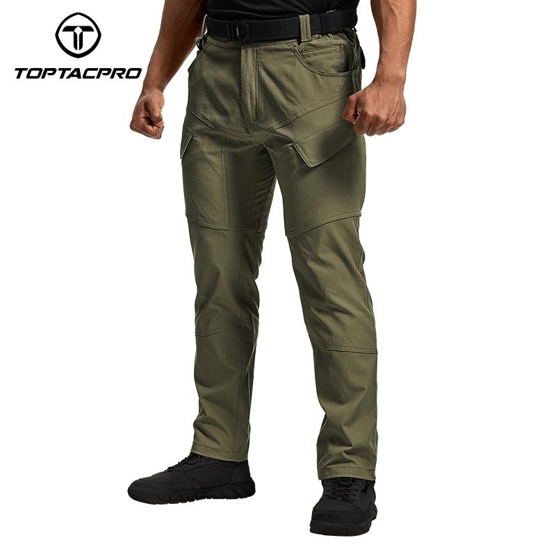 TOPTACPRO Men’s Tactica EDC Cargo Pant Waterproof Elastic Fabric Ripstop Versatile Outdoor Sweatpantsmen 8201 SpringStatements