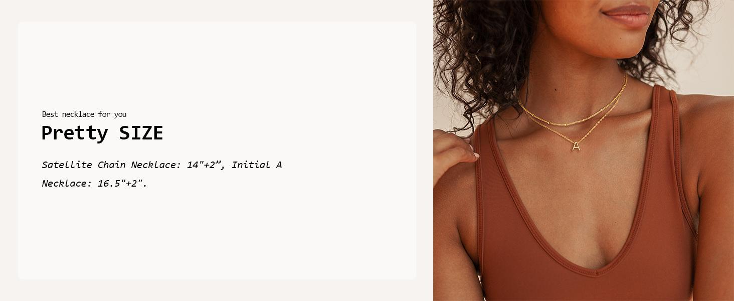 TEWIKY Trendy A-Z Letter Choker Pendant - Dainty  Layered Satellite Initial Necklace Set for Women Cute  Gift thali necklace