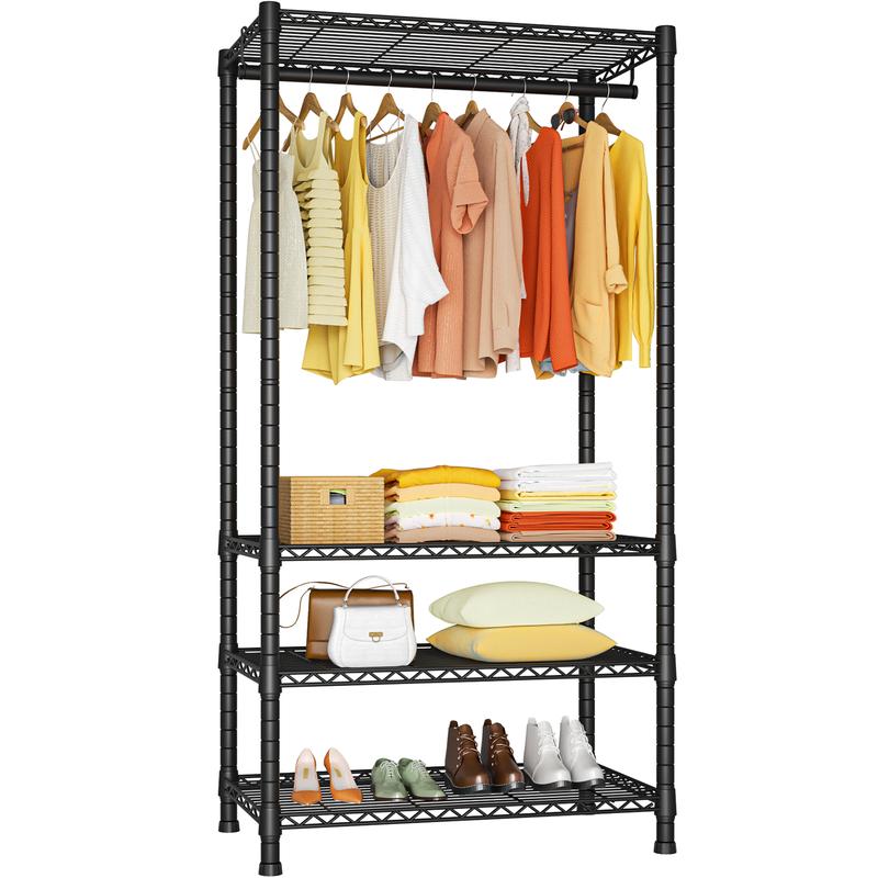 [New Year Clearance Sale]Ulif Extra Large Clothes Rack, Heavy Duty Garment, Freestanding Portable, Organiser Hanging Clothes Wardrobe, 89.8'' W x 15.8" D x 76.4" H, Black Furniture Storage Organization Closet
