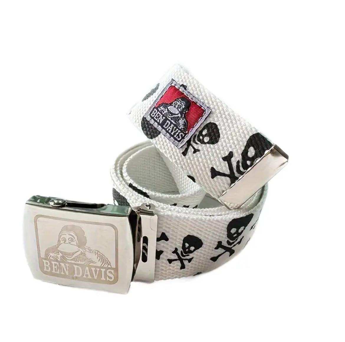 Ben Davis Skull and Crossbones Belt for Men and Women - Versatile Design, Ideal for Everyday Wear beanie hat