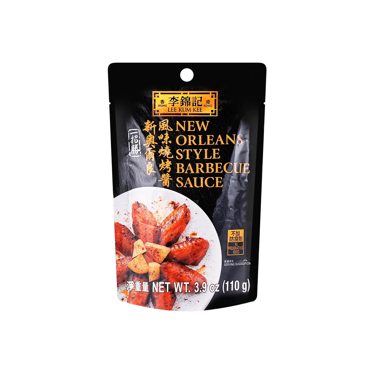 Lee Kum Kee New Orleans Style BBQ Marinade Sauce for Grilling & Roasting - 110g, Perfect for Chicken Wings, Pork, and Beef