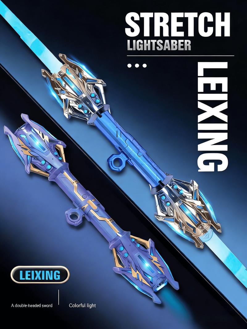 Retractable Double Sided Lightsaber - 24 LED Colors, Telescopic Handle, Galaxy Warrior Toy, Best Holiday Birthday Gift for Kids 2024