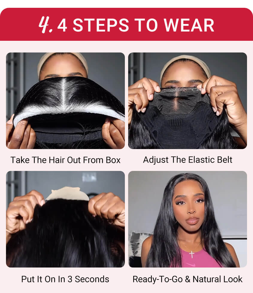 Wiggins Hair Ready To Go Glueless Wig Straight 4x7 & 5x7 Lace Closure Wigs Human Hair Pre Cut Pre Bleached 13x4 Lace Front Wigs Pre Plucked