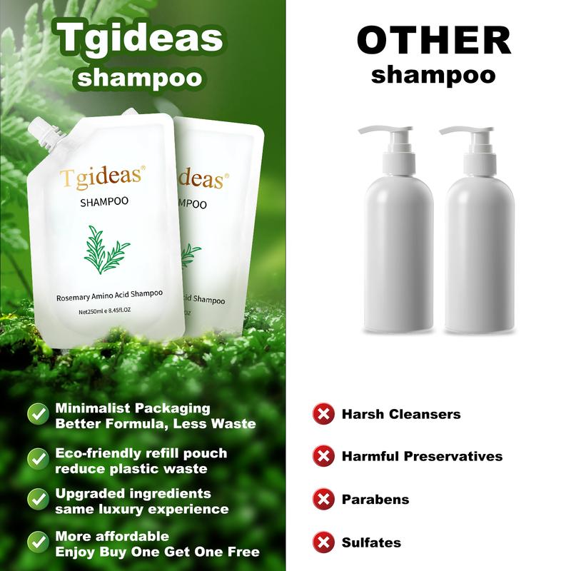 【 Buy 2-Get 2 Free!】Tgideas Rosemary Amino Acid Shampoo 250ML Buy 2 Get 2 Free Anti-Hair Fall Treatment with Silk Amino Acids & Hydrolyzed Protein for Hair Growth and Scalp Cleansing