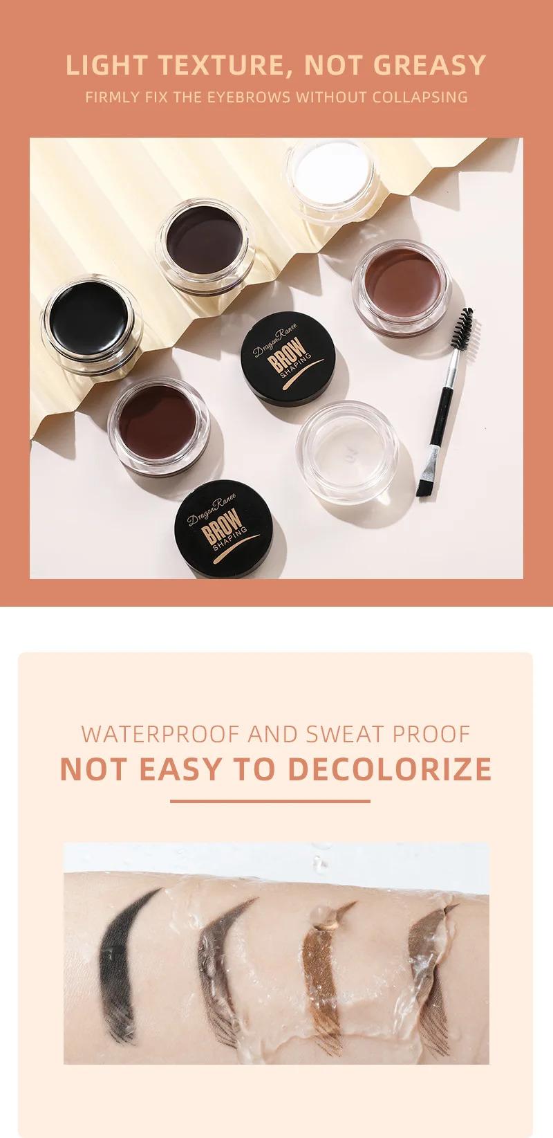 6 Color Wild Eyebrow Styling Cream Eyebrow Shaping Gel Soap Wax Clear Eyebrow Cream Tint Brow Lift With Brush