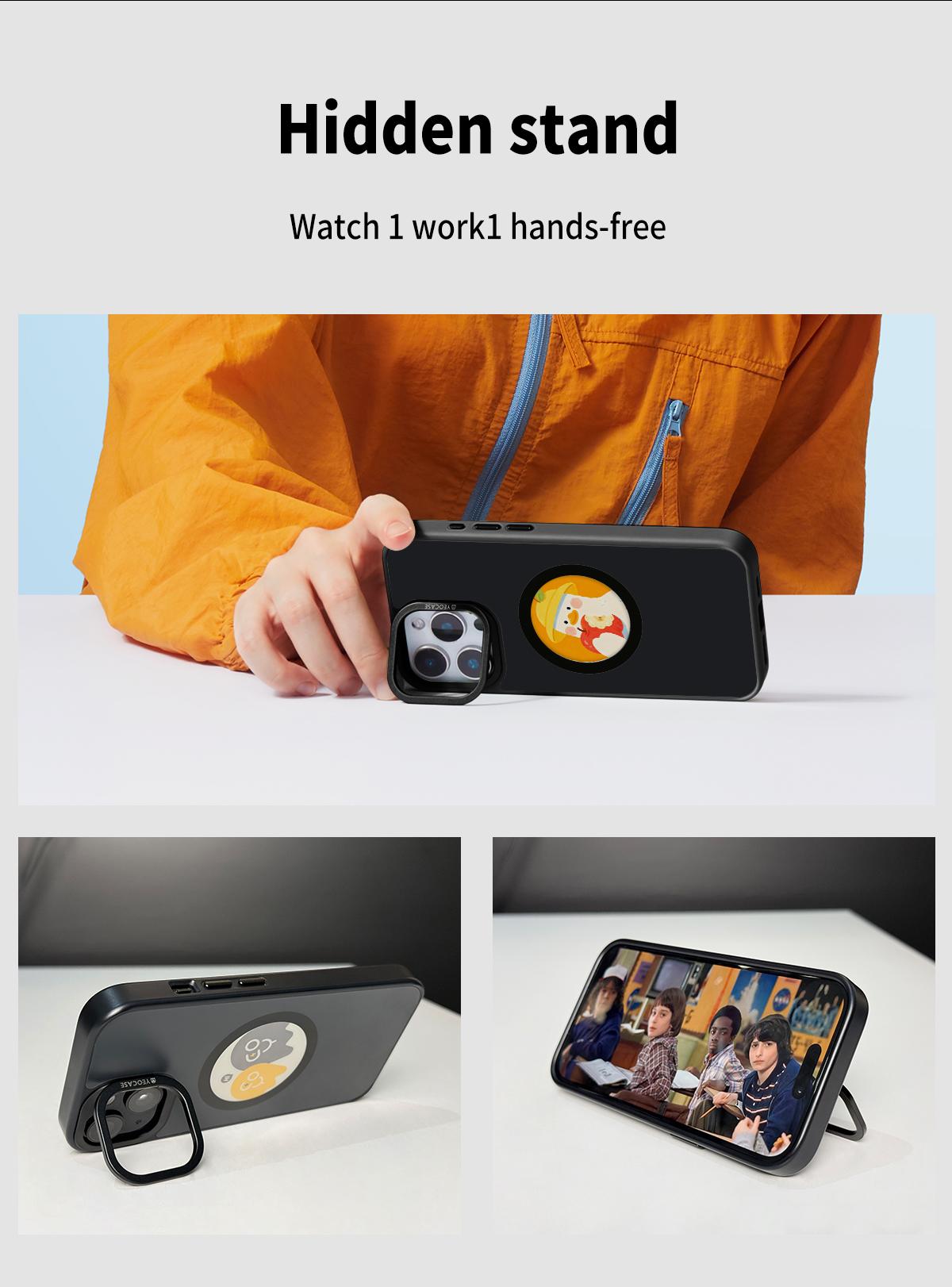 Efficient Tech E-Ink  for iPhone 17 16 15 Series Shockproof MagSafe Compatible Always-On Display Customizable Protective Cover Slim Armor Pocket-Friendly Profile  compatible model folio case