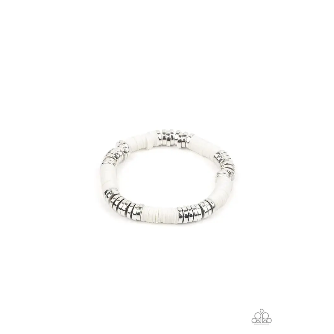 Women's Stacked Wrist Candy Bracelet - White Costume Fashion Accessory