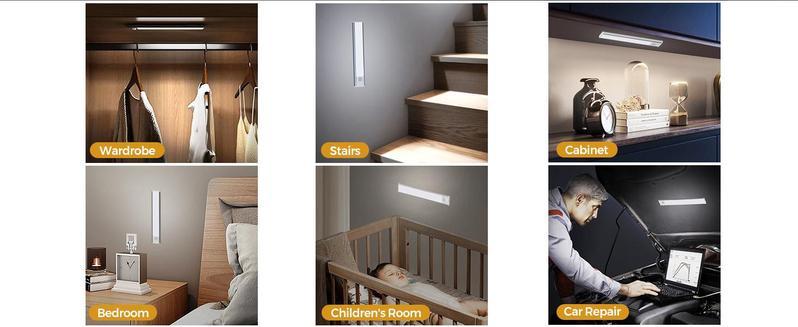 Under Cabinet Lights 2 Pack - Motion Sensor Night Light Indoor, 1500mAh USB Rechargeable Light, Simple Installation Dimmable Lights for Kitchen, Wardrobe, Pantry, Closet, Bathroom, Stairs, Hallway, Laundry Room, Tool Room, Fridge - Practical Home Decor Under Cabinet Lights 2 Pack - Motion Sensor Night Light Indoor, 1500mAh USB Rechargeable Light, Simple Installation Dimmable Lights for Kitchen, Wardrobe, Pantry, Closet, Bathroom, Stairs, Hallway, Laundry Room, Tool Room, Fridge - Practical Home Decor