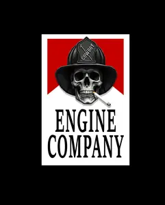 Pack Of Reds Cowboy Skull Engine Company (two decals 2.5")  Sticker