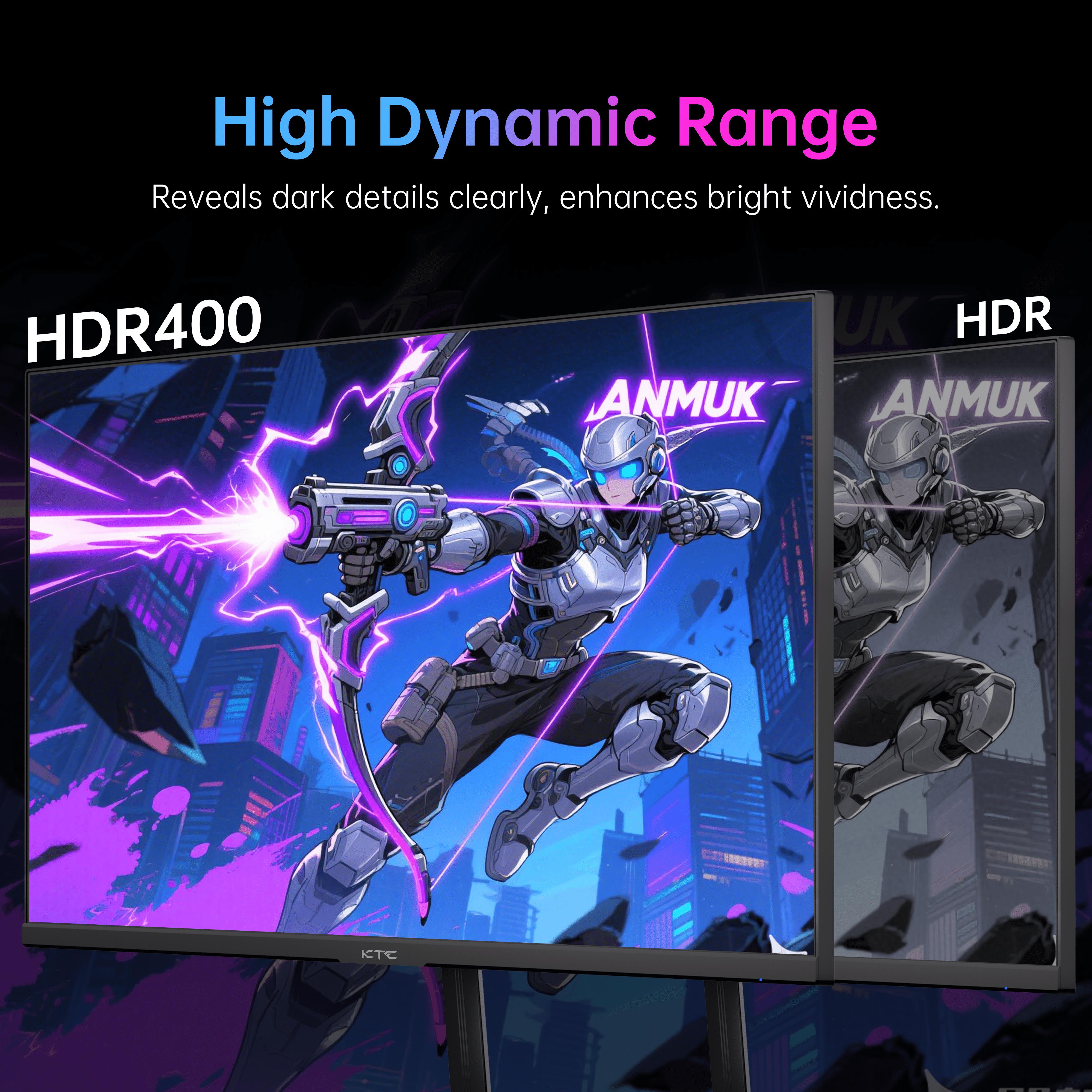 KTC 24" FHD 1080P Native 180Hz Gaming Monitor, HDR 400 Fast IPS Screen, 190Hz Overclocked Refresh, 1000:1 Contrast 1920*1080P PC Monitor, 133% sRGB, Adaptive-Sync, 1ms, HDMI *2&DP*1, Tilt Adjustable, Eye Care, H24F8