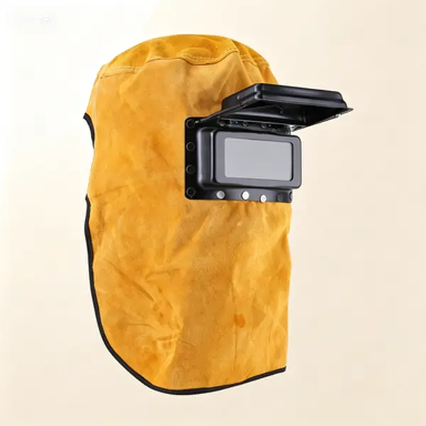 Welding Helmet for Men Women, Leather Welding Hood with Lens, Adjustable Welding Mask Heat Resistant, Sweat Absorption Breathable Welding Cap, Reusable Welding Face Shield for Professional Welding Workplaces