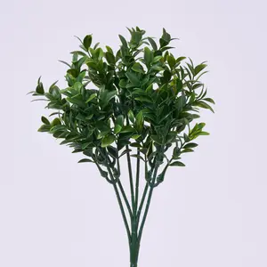 Deluxe All Season Greenery Faux Boxwood Bush Spray - 10"