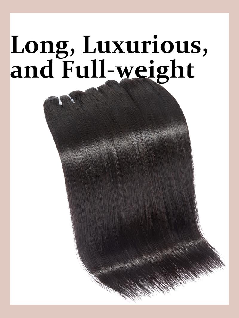 [Wequeen] Work-Ready Sleek 30 Inch Straight Hair Bundles 10A Grade Brazilian 12-36 Inch 100% Human Hair Natural Color Quick Weave Sew in/Glue in Valentine Gifts