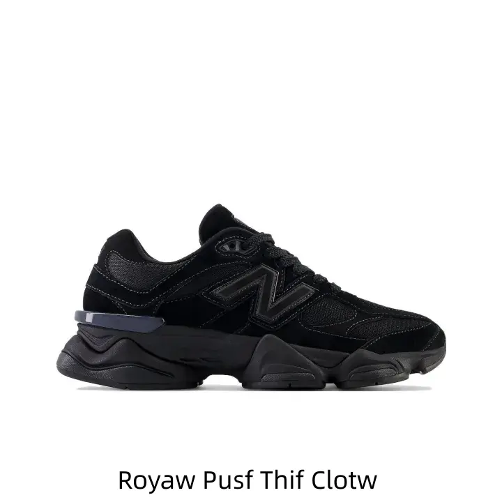 Full Black Suede Mesh Dad Style Collectible Sneakers Monochrome Embossed Side Logo Sculpted Multi-layer Chunky Midsole Dark Metallic Heel Accent Retro Techwear Hobby Display Lifestyle Footwear