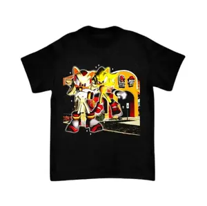 Super Sonic T-Shirt Sonic Adventure Graphic Tee Unisex Cotton Crewneck Y2k 2000s Vintage Streetwear Top for Men Women