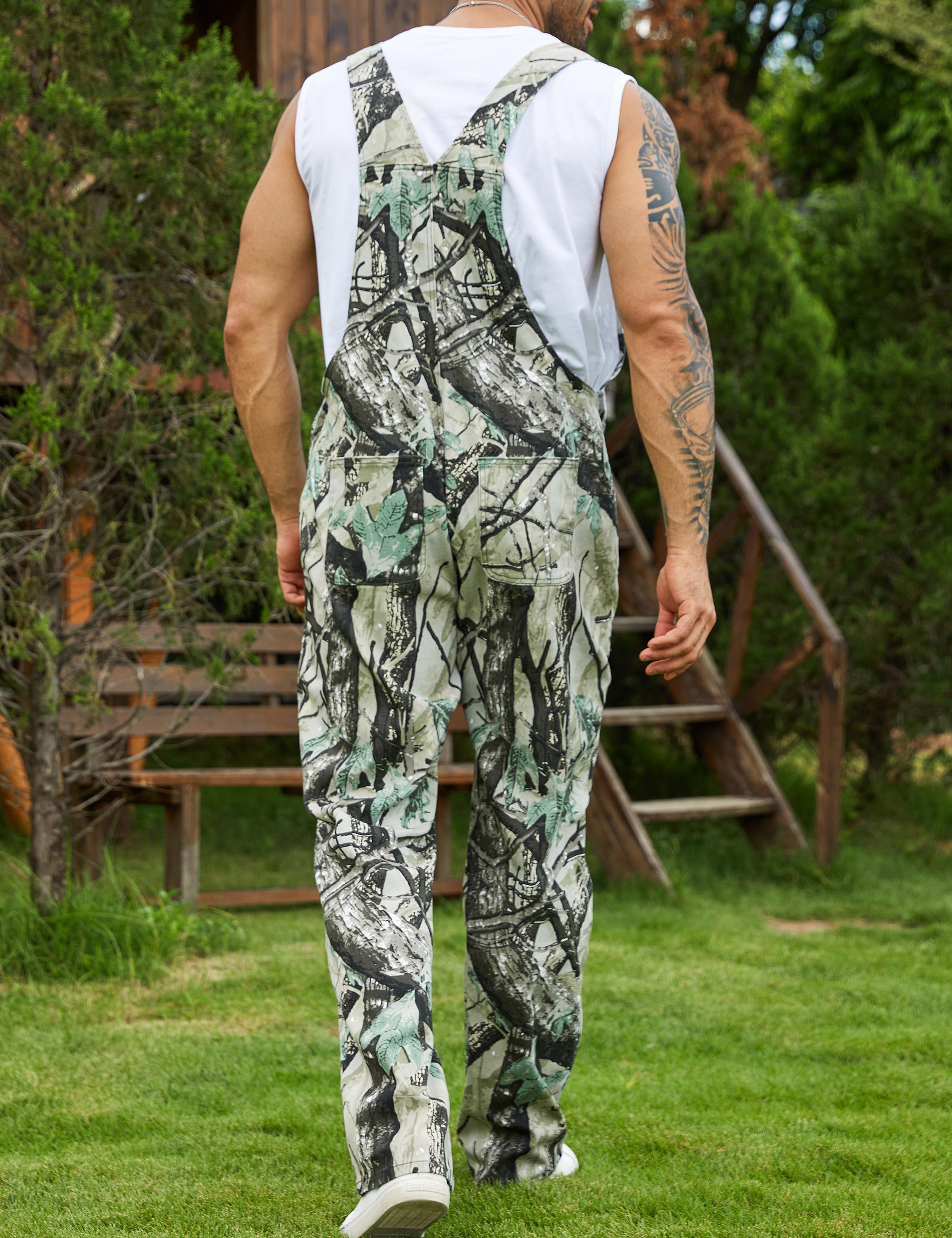 Yuanbang Men's Loose Pattern Adjustable Stretchy Overalls Fashion Camo Pattern Denim Bibs Coveralls Pockets Jumpsuit with Zipper Fall Winter Menswear Camouflage Redneck Party Outfit Yuanbang Men's Loose Pattern Adjustable Stretchy Overalls Fashion Camo Pattern Denim Bibs Coveralls Pockets Jumpsuit with Zipper Fall Winter Menswear Camouflage Redneck Party Outfit