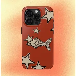 Orange Star Goldfish Phone Case Cute Y2K Ocean Celestial Grunge Cool Girl Gift Magnetic Case Phone - Case For iphone 17 pro case iphone 16 pro max case 15 14 13 12 11 & Samsung S25 S24 Ultra