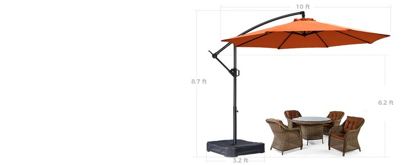 【Collection of Patio Umbrellas】Homshade Premium 10ft/9ft/7.5ft Offset Patio Umbrella with Adjustable Canopy & Easy Tilt System for Pool Deck & Garden - Solar Parasol with UV Protection