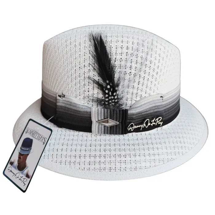 NEW Classic White - Authentic Danny De La Paz Lowrider Derby Signature Hat Collection - Inspired Boulevard Nights Fedora by Summit Hats