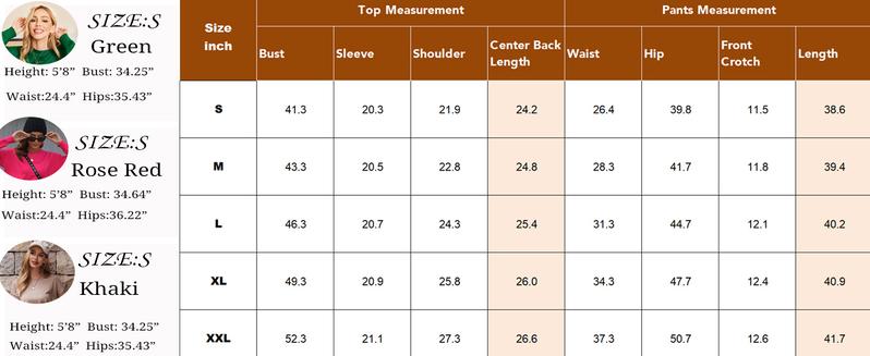 Women's 2 Piece Lounge Set Long Sleeve Knit Pajamas Sweatsuit Jogger Pant Outfits With Pockets S-XXL,Outfits for Daily, Downtown Girl Clothes. Fal Outfits, Christmas 2025 Trend, Fall & Winter Womenswear Loungewear Nightwear Soft Sweater