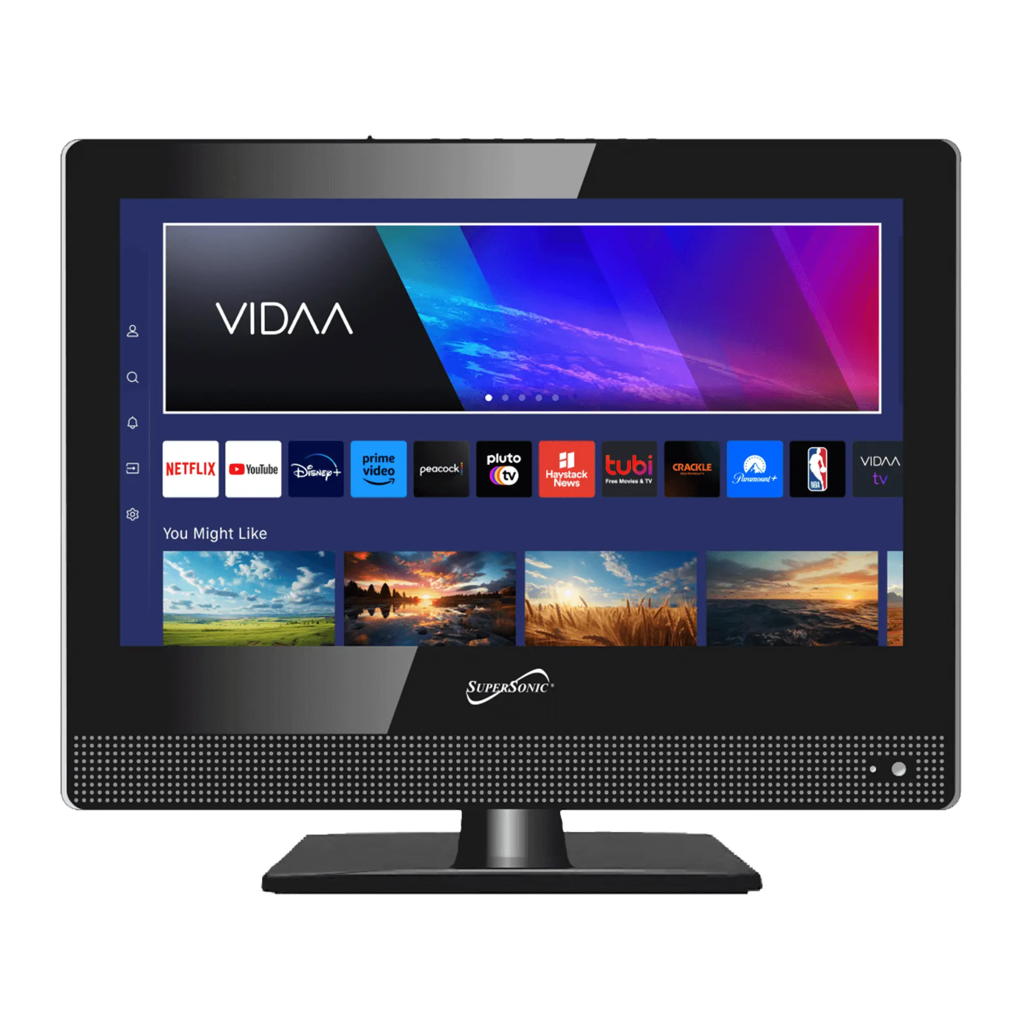 Supersonic 15" VIDAA ACDC Compatible LED Smart Television with Built-In WiFi