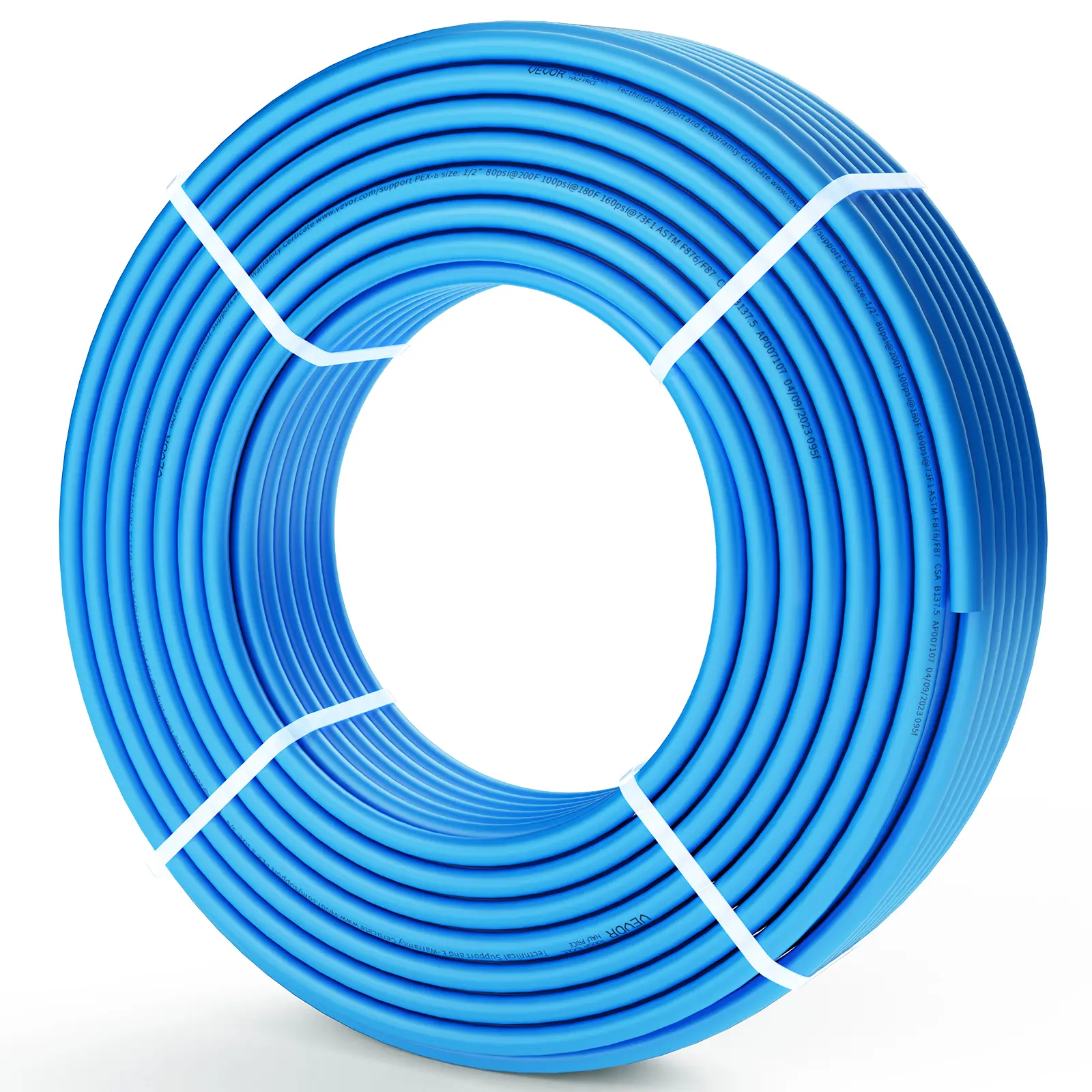【Summerfinds】VEVOR PEX Pipe 1/2 Inch 300 Feet Length PEX-B Flexible Pipe Tubing for Potable WaterPex Water Lines for Hot/Cold Water & Easily RestorePlumbing Applications with Free Cutter & Clamps ,Blue