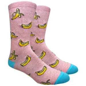 FineFit Banana Socks (Adult Large) - Unisex, Attention-Getting Design, 80% Cotton, 15% Polyester, 5% Spandex