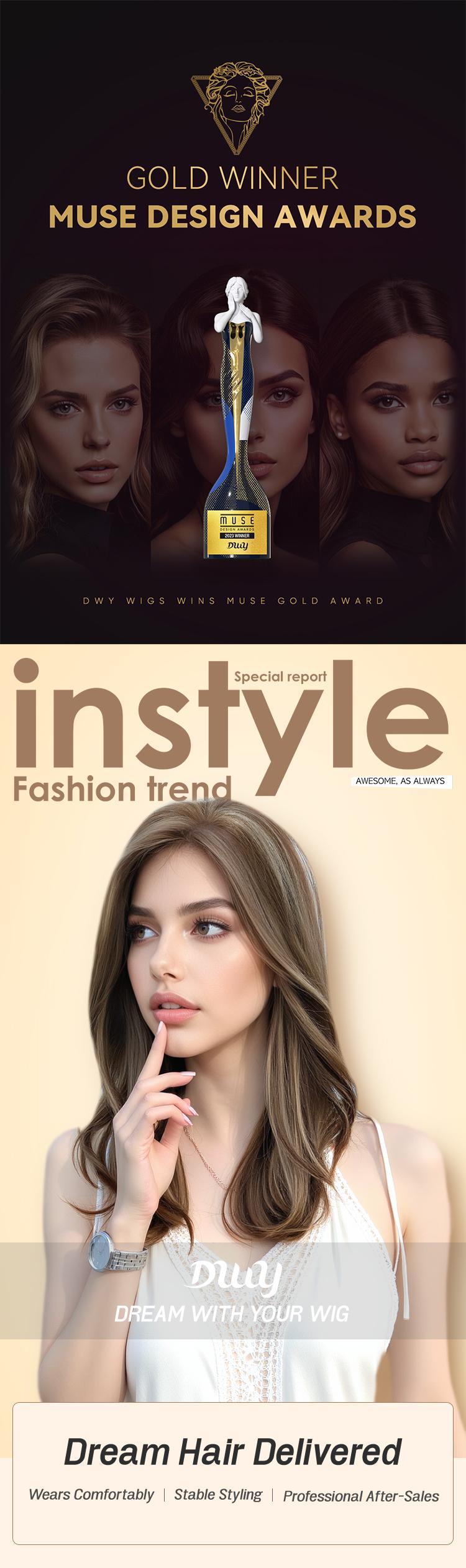 Lainey H-NEW COLOR DWY 13×4 Free Parting Hand -Tied Top Middle Length Light Brown with Highlights  Glueless Synthetic Wig for Women 18 Inches