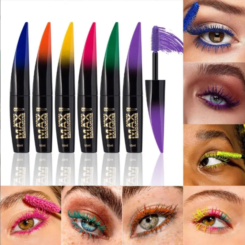 6-Color Voluminous Mascara Set, Long-Lasting Volumizing & Curling Formula, Smudge-Proof Waterproof Cosmetic Makeup Essentials for Women, Glam Mascara, Volume Mascara