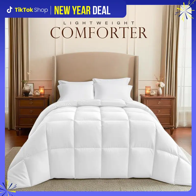 【New Year Deal】Utopia Bedding All Season Puffed Quilt Comforter King Queen Twin Full Sizes Lightweight Soft Polyester Breathable Cozy Duvet Insert Durable Easy Care Microfiber Bed Set